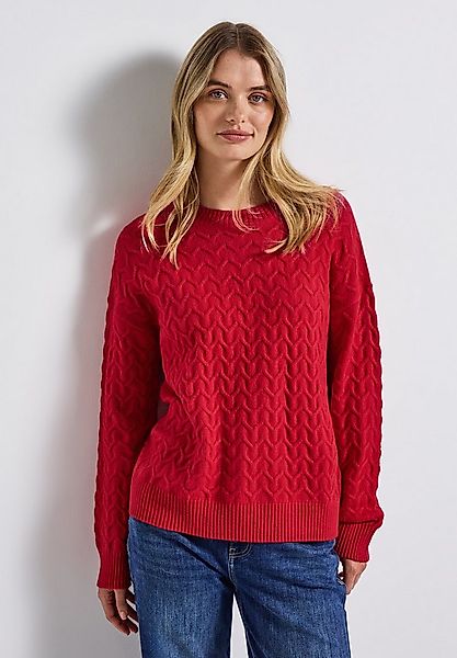 STREET ONE Rundhalspullover mit Strukturmuster günstig online kaufen