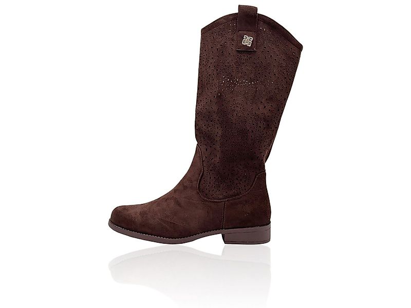 Nowaland Damen Stiefel mit Lochmuster und Blockabsatz Stiefel Dekoratives L günstig online kaufen