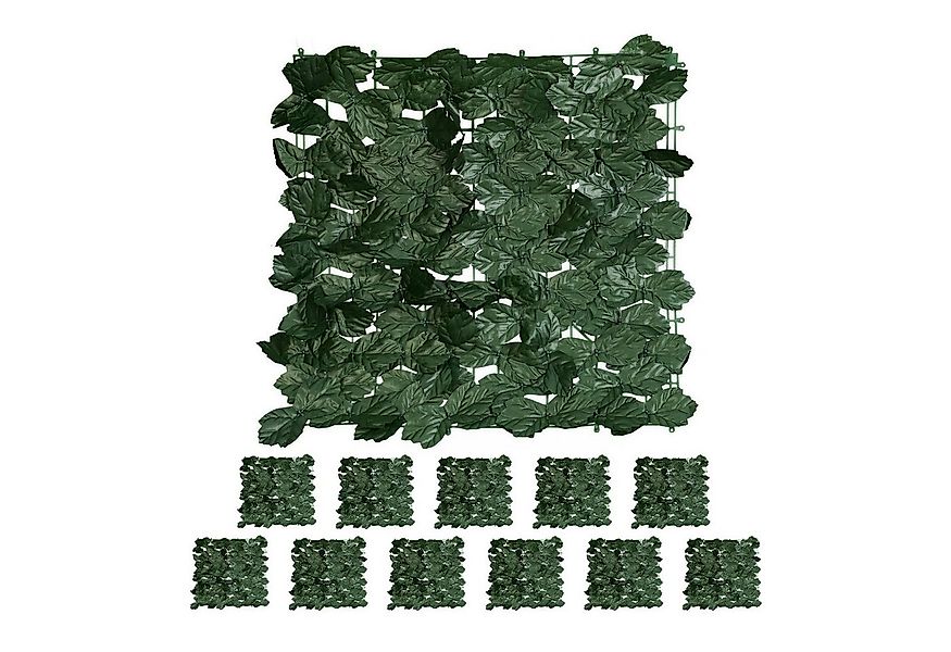 relaxdays Kunsthecken-Sichtschutz Sichtschutz Efeu 12er Set günstig online kaufen