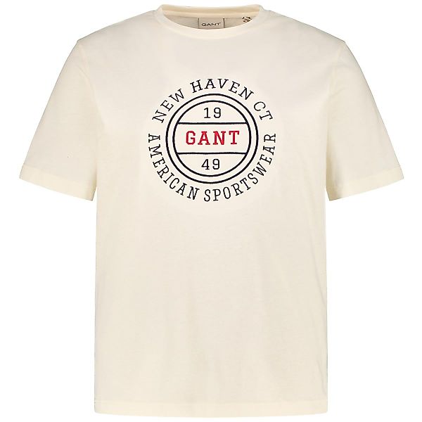 Gant T-Shirt mit Label-Stickerei Farbe creme Größe: 5XL günstig online kaufen