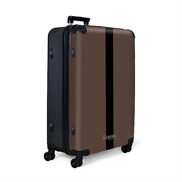 NoBoringSuitcases.com© Hartschalen-Trolley Dunkelbraun mit schwarzem Streif günstig online kaufen