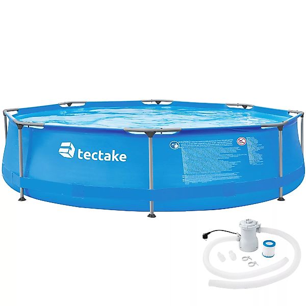 Swimming Pool rund mit Stahlrahmen und Filterpumpe Ø 300 x 76 cm - blau günstig online kaufen