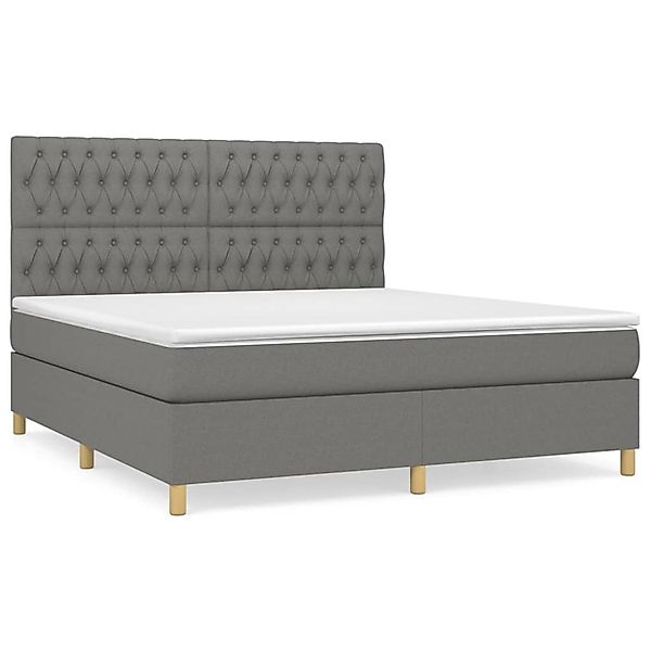 vidaXL Boxspringbett mit Matratze Dunkelgrau 180x200 cm Stoff1358746 günstig online kaufen