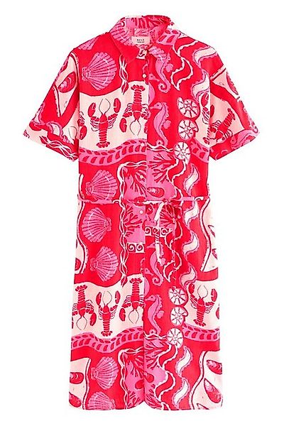 Next Midikleid Kurzärmeliges Midikleid mit Bindegürtel, Kurzgröße (1-tlg) günstig online kaufen