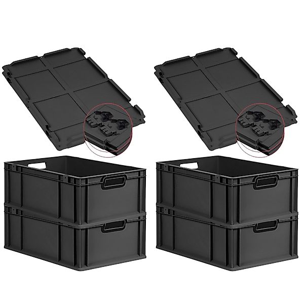 PROREGAL SuperSparSet 4x Eurobox Nextgen Color Mit Scharnierdeckel HxBxT 22 günstig online kaufen