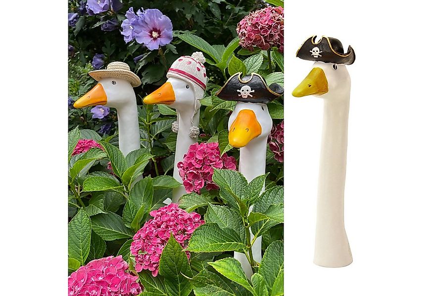 Online-Fuchs Gartenfigur Gänsehals Gartenstecker Gans - lustige Deko Garten günstig online kaufen