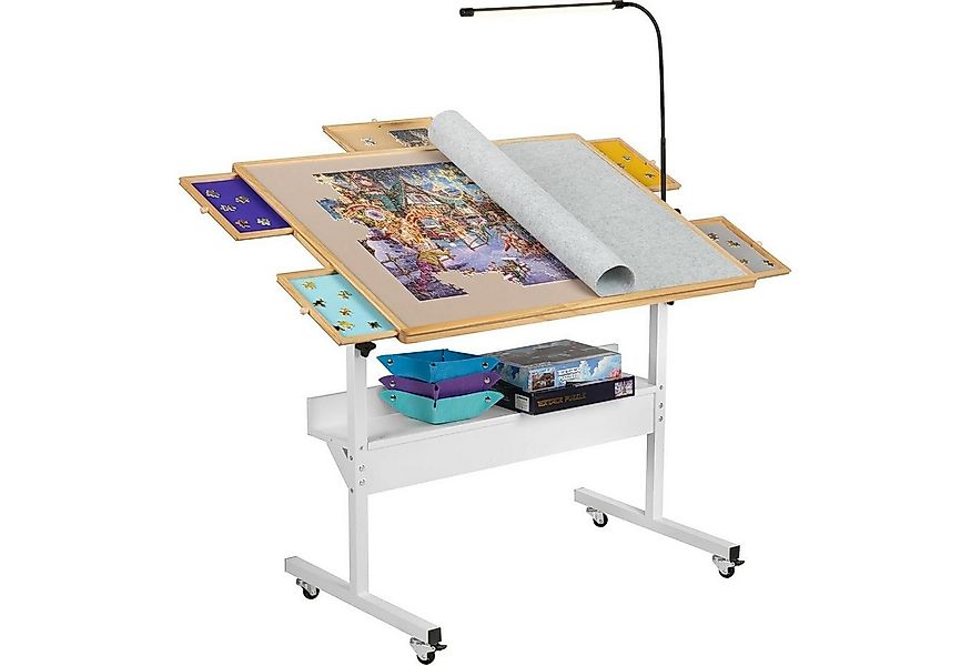 LuxusKollektion Zeichentisch Puzzletisch mit LED-Licht und Höhenverstellung günstig online kaufen