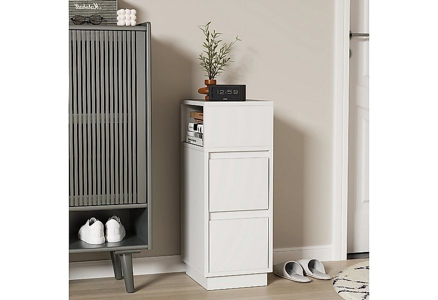 oyajia Nachttisch Modern Nachttisch mit 2 Schubladen, offenes Fach,Sofatisc günstig online kaufen