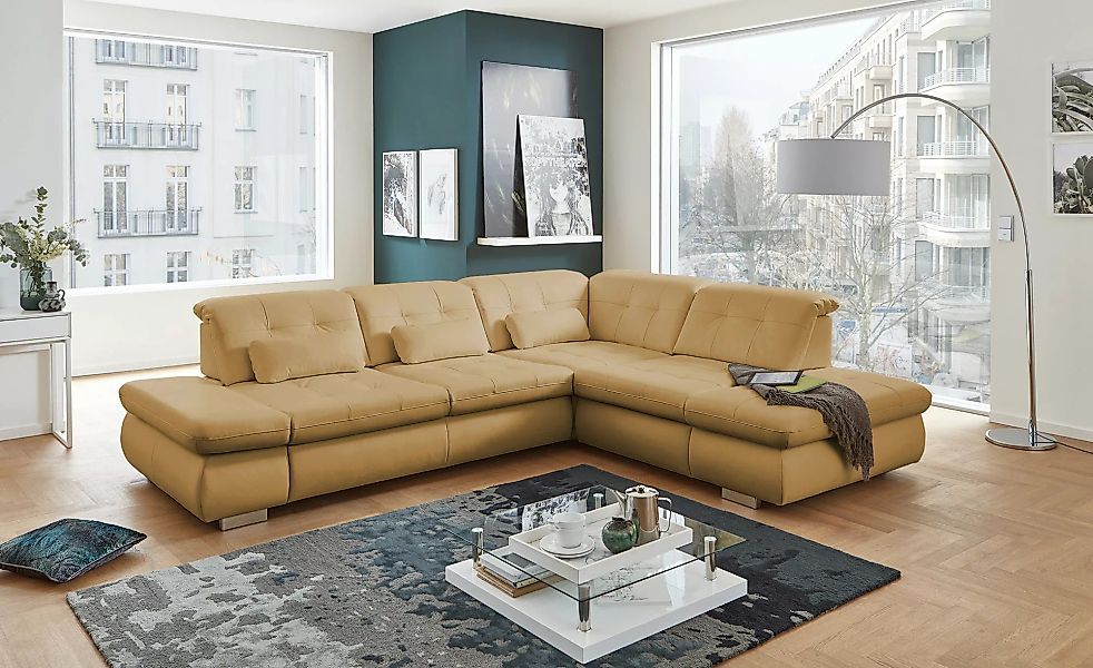 Lounge Collection Ecksofa Leder  Spencer ¦ braun ¦ Maße (cm): B: 323 H: 102 günstig online kaufen