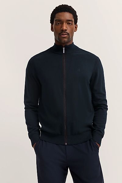 bugatti Strickjacke "Regular Fit", mit Reißverschluss und Stehkragen günstig online kaufen