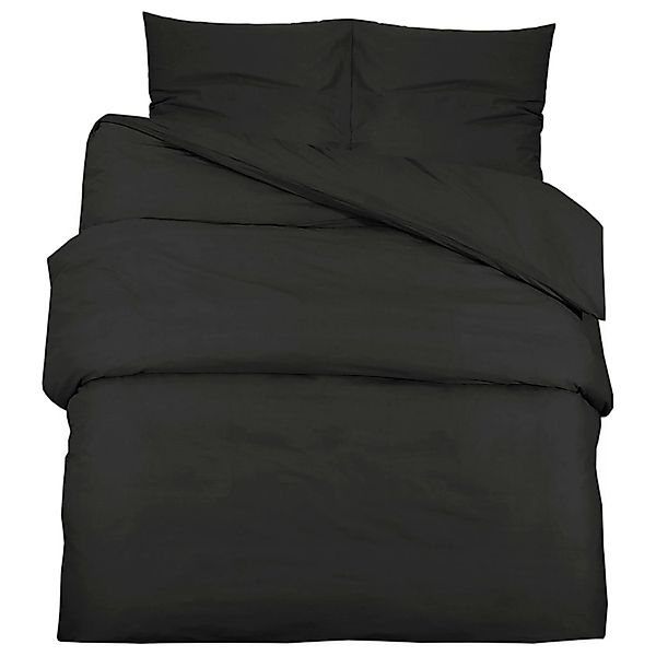 vidaXL Bettwäsche-Set Schwarz 260x220 cm Leichte Mikrofaser 135981 günstig online kaufen