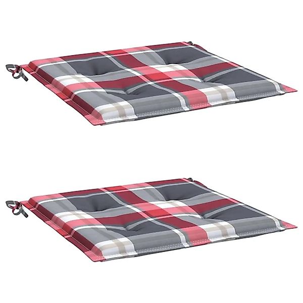vidaXL Gartenstuhl-Kissen 2Stk Rot Karomuster 40x40x4cm Oxford-Gewebe 31403 günstig online kaufen