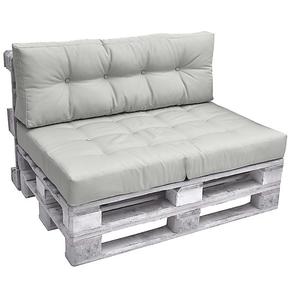 Beautissu ECO Elements Palettenkissen Sitz + Rücken Hellgrau 1tlg günstig online kaufen