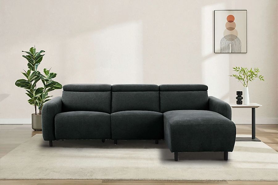 Home affaire Ecksofa "SKAANE Struktur, L-Form, 274 cm, manuelle u. elektris günstig online kaufen