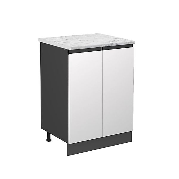 Vicco Küchenunterschrank R-Line Küchenkommode Weiß/Anthrazit AP Marmor günstig online kaufen