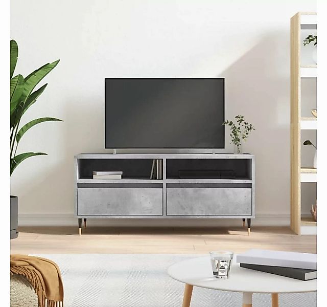 furnicato TV-Schrank Betongrau 100x34,5x44,5 cm Holzwerkstoff günstig online kaufen