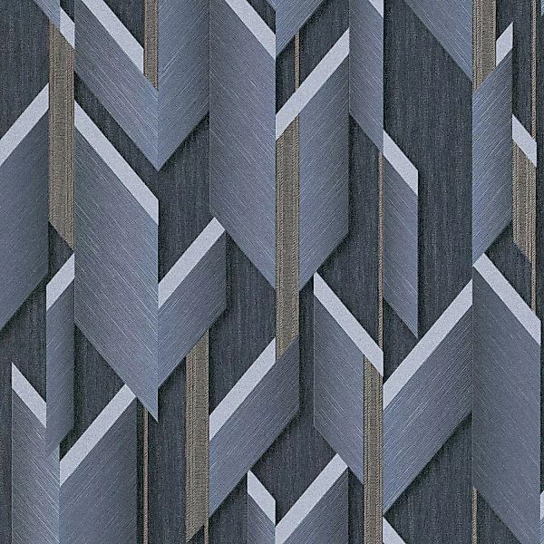 Bricoflor 3D Tapete mit Metallic Effekt Geometrische Vliestapete in Anthraz günstig online kaufen