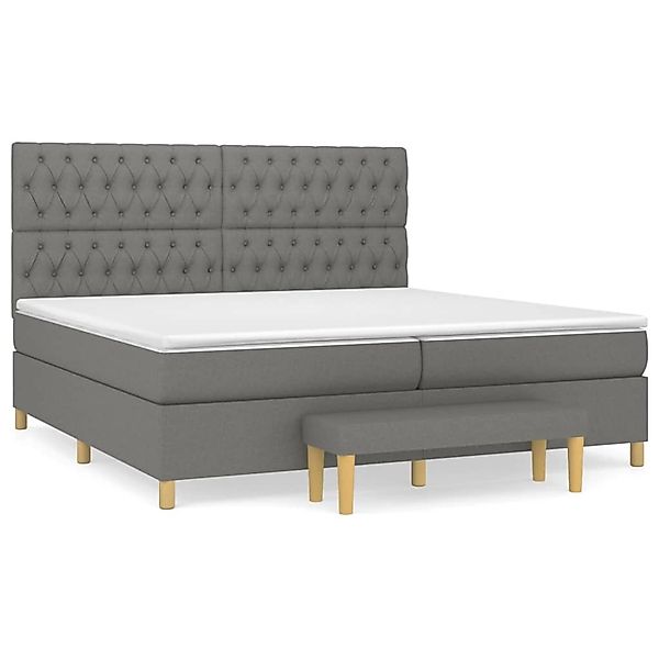 Vidaxl Boxspringbett Mit Matratze Dunkelgrau 200x200 Cm Stoff günstig online kaufen