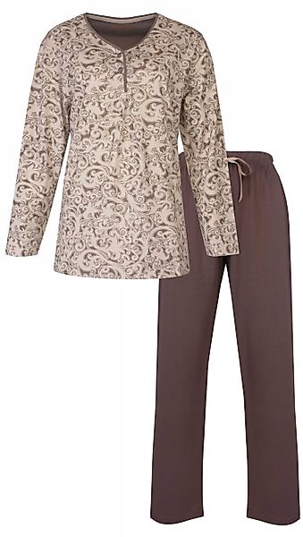 Medaillon Schlafanzug Damen Pyjama lang (2 günstig online kaufen