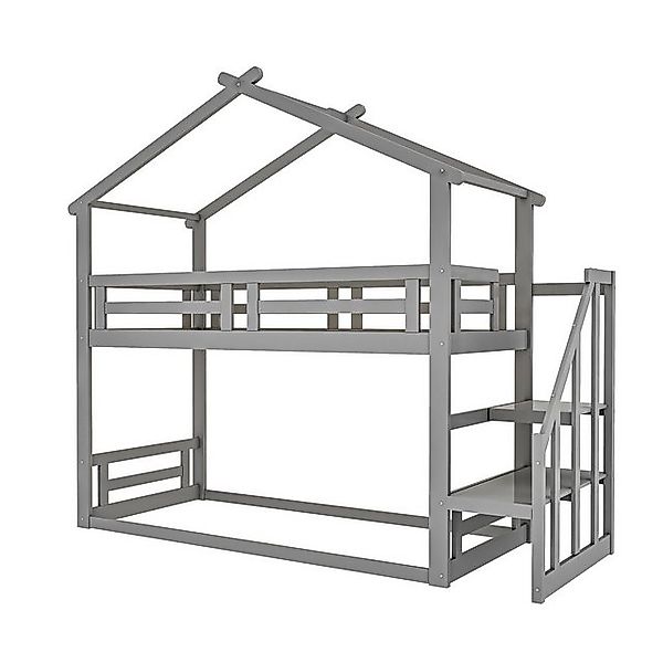 HAUSS SPOLE Etagenbett 90*200cm mit Sicherheitstreppe aus Massivholz mit La günstig online kaufen