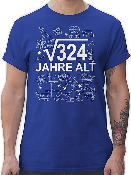 Shirtracer T-Shirt (Wurzel 324) Achtzehn Jahre alt weiß 18. Geburtstag günstig online kaufen