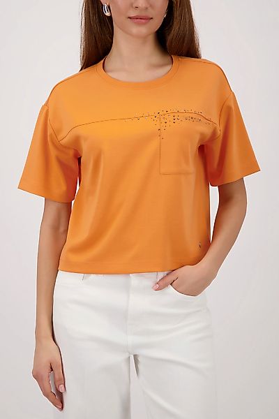 Monari Sweatshirt "Basic Tasche+Schmuck", Regular fit mit Strasssteinen günstig online kaufen