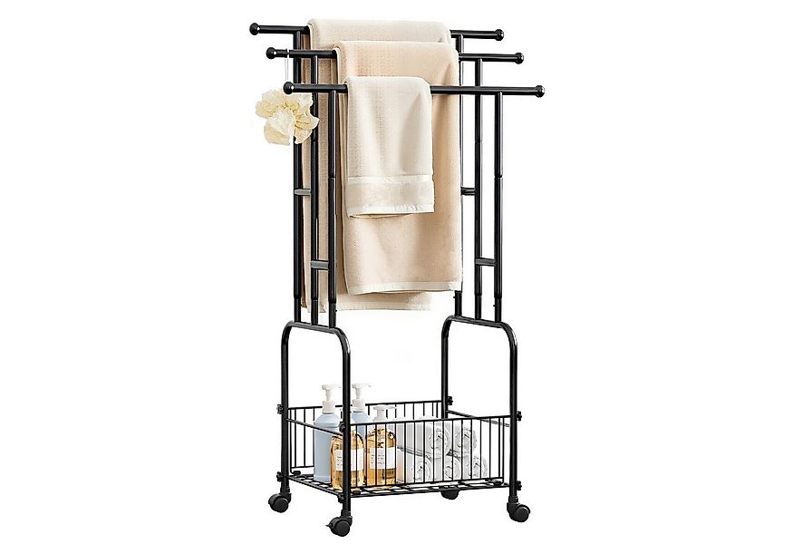 Yorbay Handtuchständer Handtuchhalter, Handtuchleiter, mit 3 Stangen, Rolle günstig online kaufen