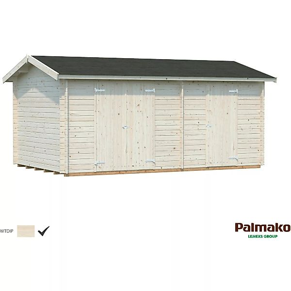 Palmako Jari Holz-Gartenhaus Klar Satteldach Tauchgrundiert 520 cm x 300 cm günstig online kaufen