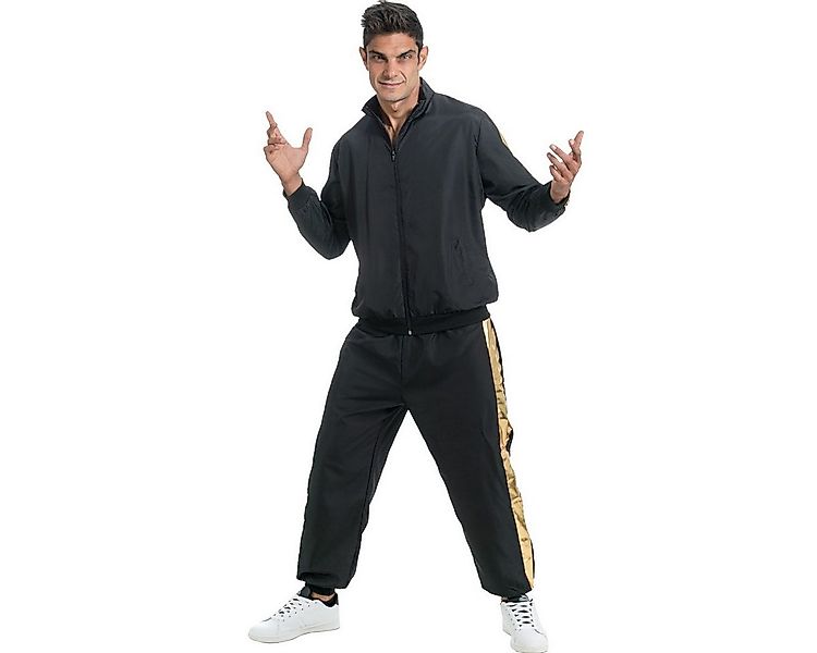CHAKS Kostüm Rapper Trainingsanzug Schwarz Gold für Erwachsene günstig online kaufen
