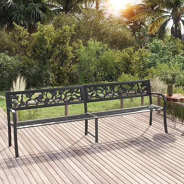 Doppel-gartenbank 246 Cm Schwarz Stahl günstig online kaufen