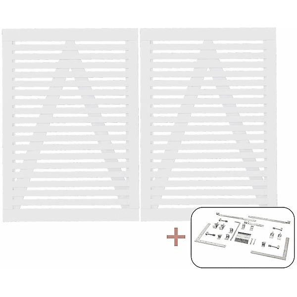 Doppeltor Tokyo Nadelholz Weiß 200 cm x 140 cm günstig online kaufen