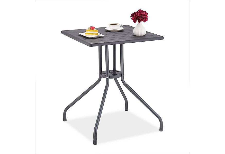 relaxdays Gartentisch in grauer Holzoptik günstig online kaufen