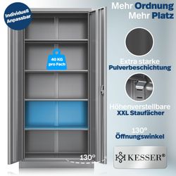 KESSER Aktenschrank Büroschrank aus Stahl 180x60x40 günstig online kaufen