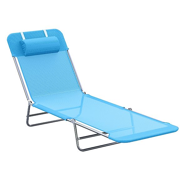 Outsunny Sonnenliege klappbar Gartenliege mit Kopfkissen, 5-Fach verstellba günstig online kaufen