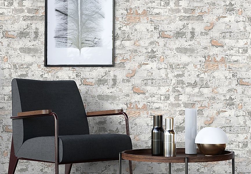 Newroom Vliestapete, Steintapete Grau Ziegelstein Backstein günstig online kaufen