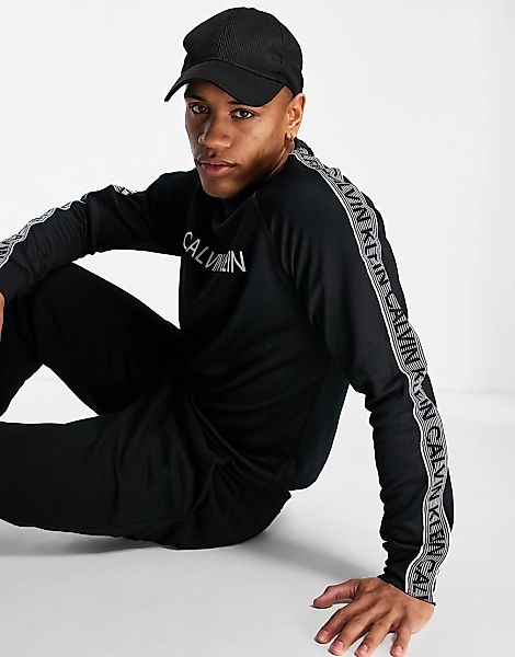Calvin Klein Performance – Sweatshirt in Schwarz mit Logoband vorne und an günstig online kaufen