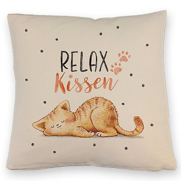 speecheese Dekokissen Relaxte Katze Kissen mit günstig online kaufen