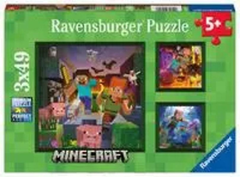 Ravensburger Puzzle Kinderpuzzle 3x49 Teile - Minecraft Biomes, 49 Puzzlete günstig online kaufen