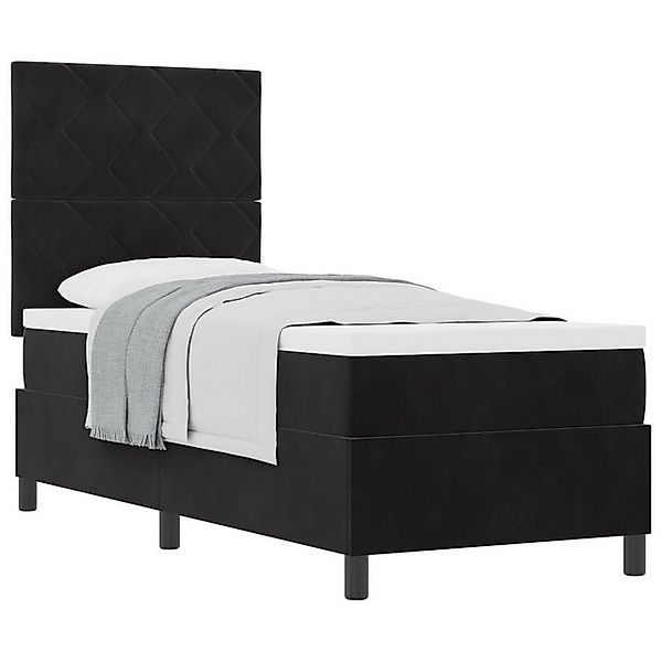 vidaXL Bett Boxspringbett mit Matratze Schwarz 80x200 cm Velours (1-tlg) günstig online kaufen