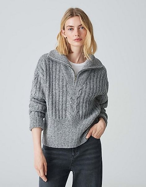 OPUS Strickpullover Popfy gerader Schnitt cropped Länge Grobstrick günstig online kaufen