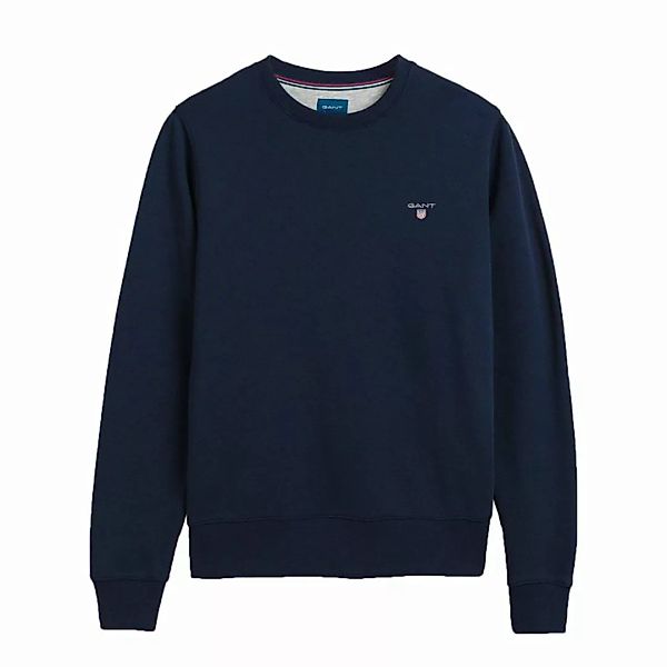 GANT Herren Sweatshirt - Sweater, Rundhals, Loopback, Baumwoll-Mix, Logo günstig online kaufen