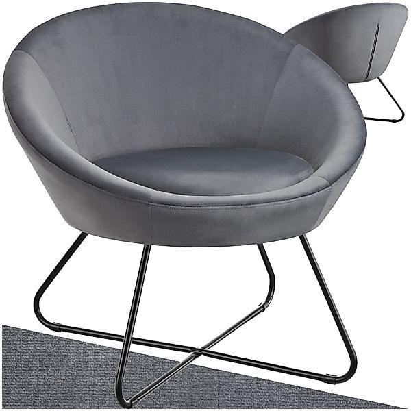 tectake Relaxsessel Cocktailsessel, gepolstert, mit Bouclé- günstig online kaufen