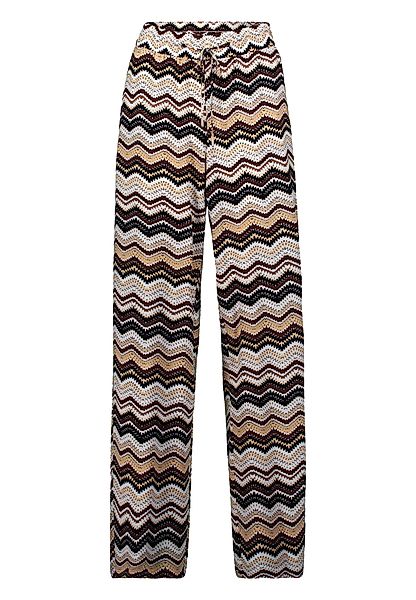Zero Stoffhose "zero Damen Hose mit Zickzackmuster 30 Inch", Bindedetail günstig online kaufen