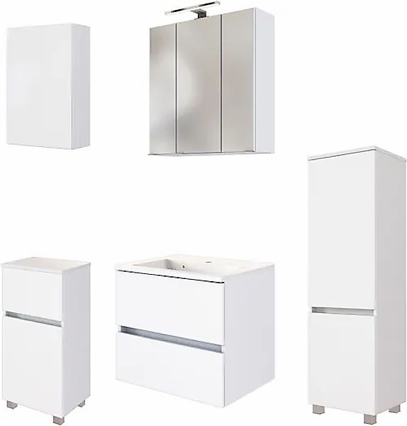 welltime Badmöbel-Set »Welltime Möbel Baabe Waschtisch-Set 3tlg. oder 5tlg. günstig online kaufen
