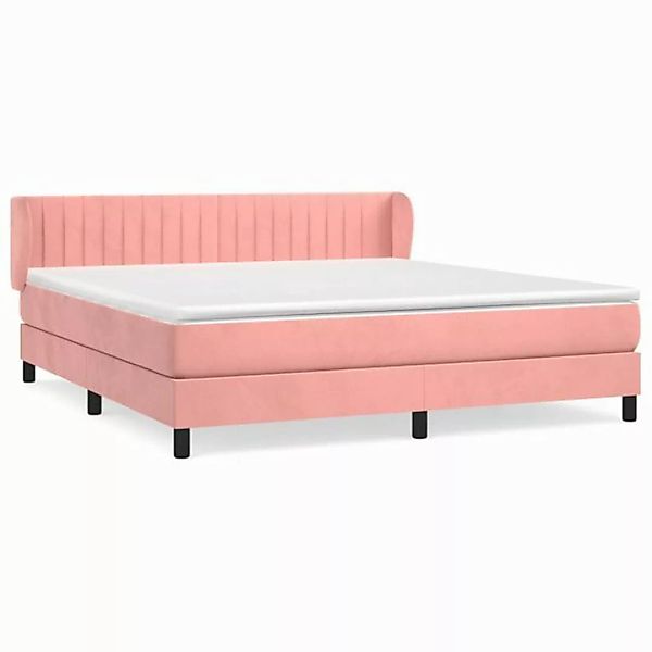 vidaXL Boxspringbett Boxspringbett mit Matratze Rosa 180x200 cm Samt Bett B günstig online kaufen