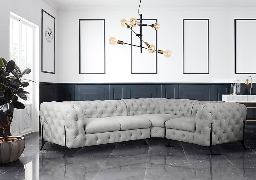 Home affaire Chesterfield-Sofa "Amaury L-Form" moderne Chersterfield-Optik, günstig online kaufen