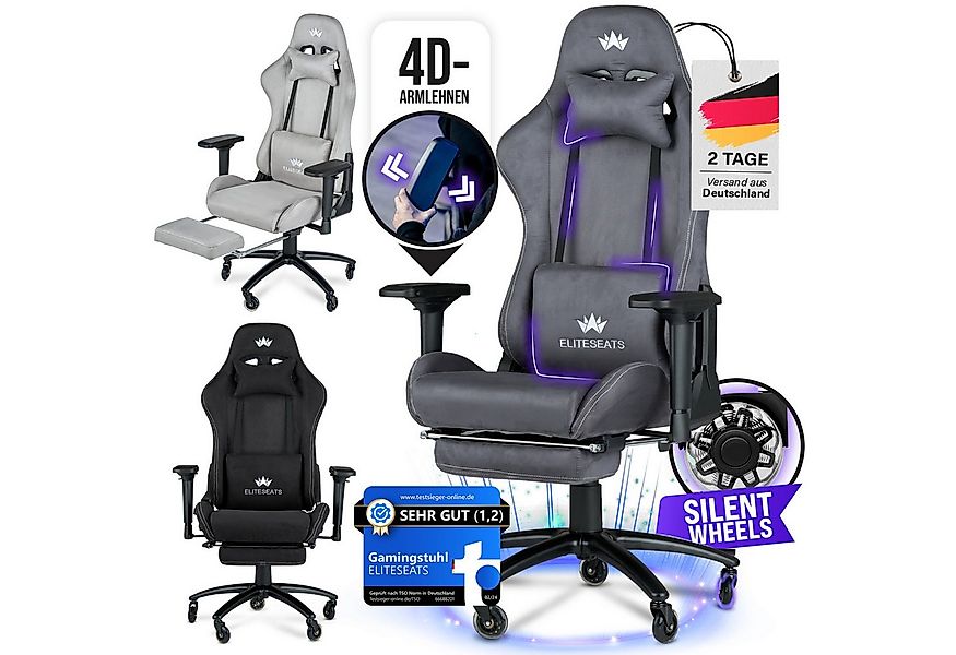 ELITESEATS Gaming-Stuhl Ergonomisch [TESTSIEGER] Kratzerfreie Rollen Atmung günstig online kaufen