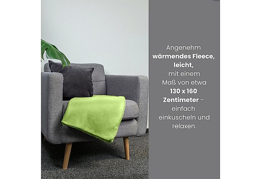 Wohndecke Polar-Fleece ca. 130x160, wometo, OEKO-TEX®, Fleecedecke mit Kett günstig online kaufen