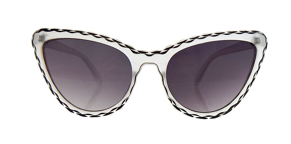 Ella Jonte Retrosonnenbrille transparent schwarz Cat Eye Rockabilly Retro 5 günstig online kaufen