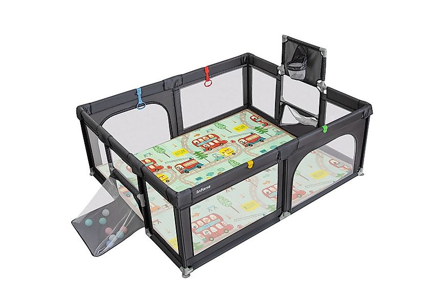 COSTWAY Laufstall Baby Laufgitter, 188 x 157 cm, mit Matratze günstig online kaufen